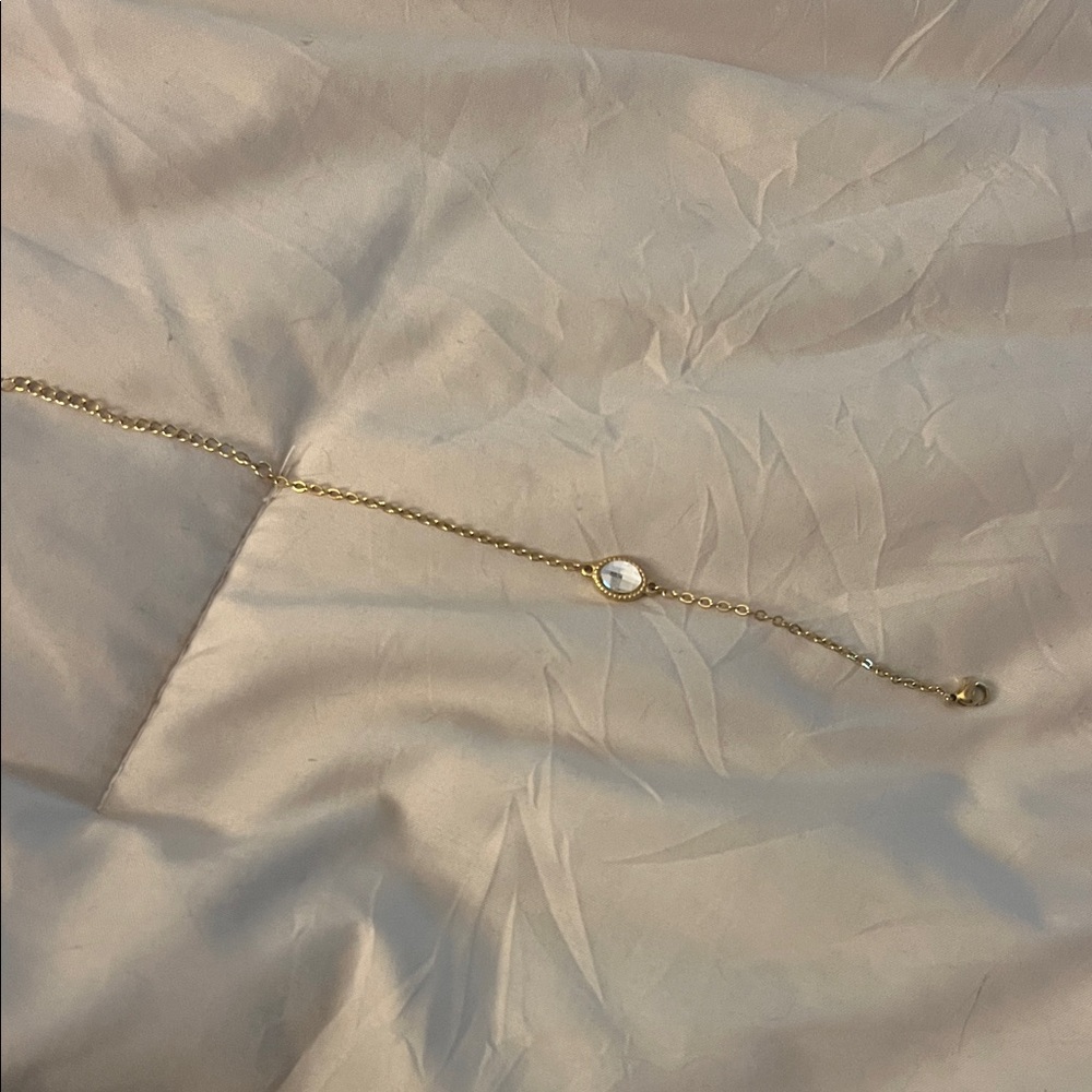 Gold Bracelet with Gem Detail
